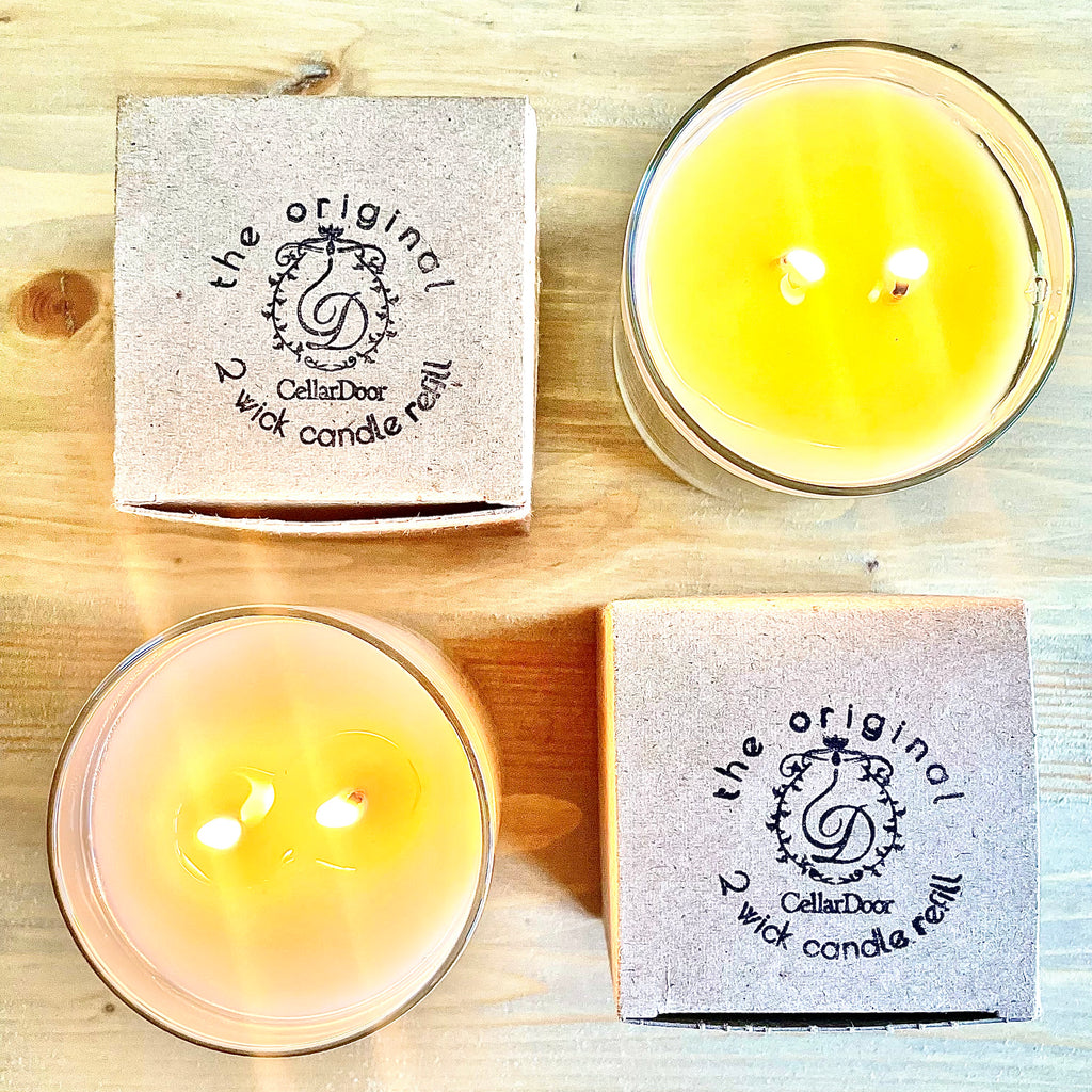 Two 2 Wick Glass Candle Refills Monthly Subscription â€“ Cellar Door Candles